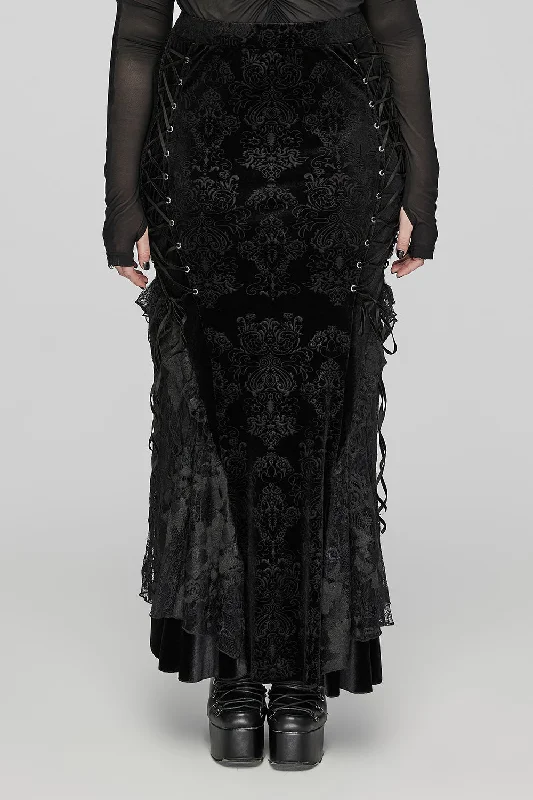 Morbidden Mermaid Maxi Skirt [Plus Size] wool skirt sturdy