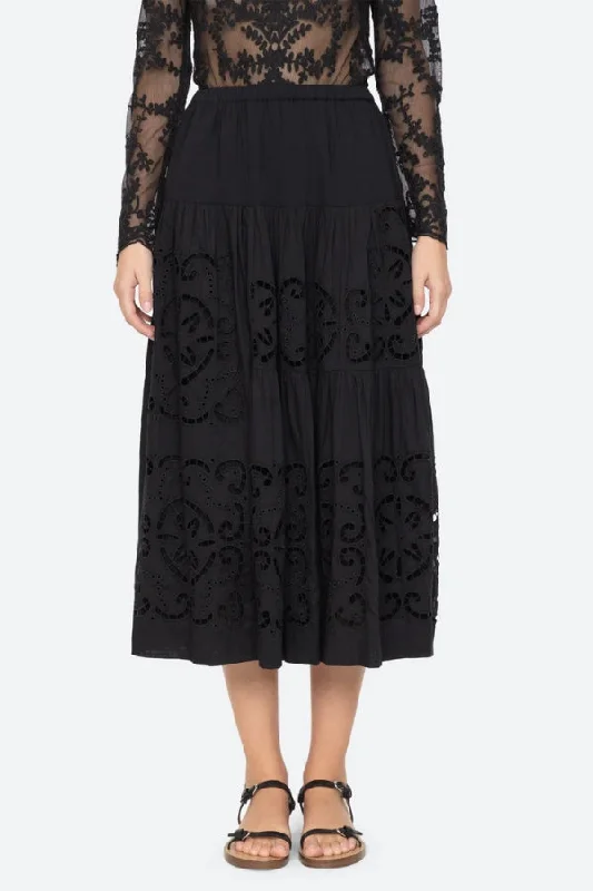 SEA NEW YORK Dahlia Eyelet Skirt elastic waist skirt