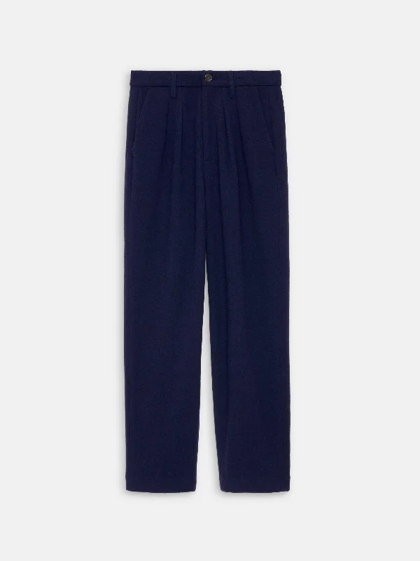 Holiday Things Walker Pleated Pant in Wool Crepe Stylish Paperbag Waist Pants