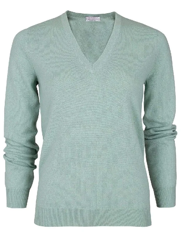 Peppermint Cashmere Basis V-Neck Sweater Sweater Knitwear Pullover