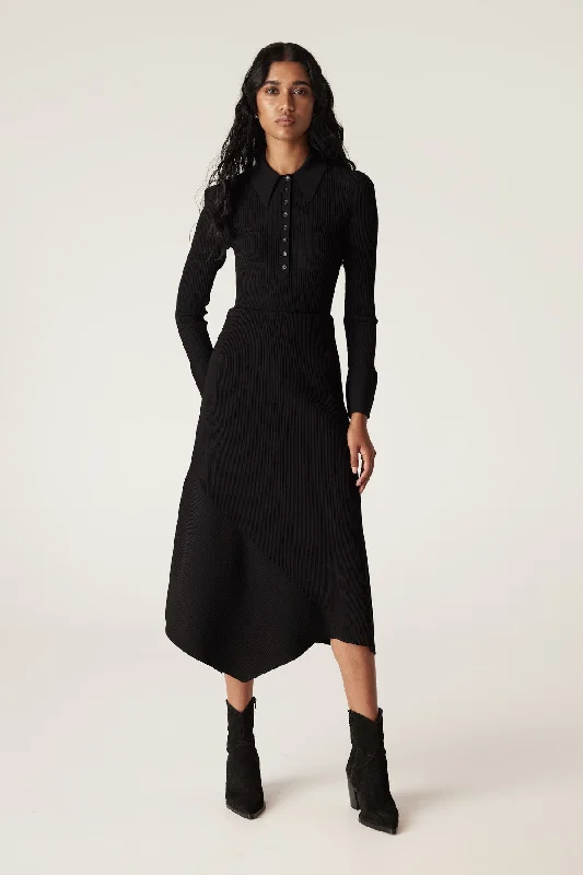 Sylvie Crepe Rib Skirt - Black tulle skirt dreamy