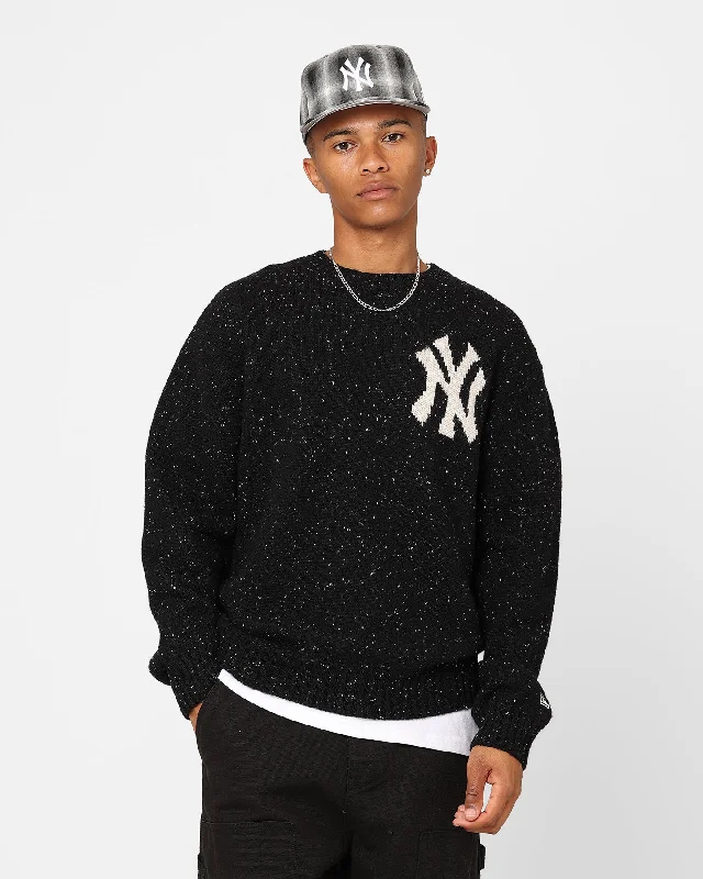 New Era New York Yankees Oversized Knit Sweater Black Hooded Sweater Collared Sweater Shawl Collar New Era New York Yankees Oversized Knit Sweater Black Hooded Sweater Collared Sweater Shawl Collar