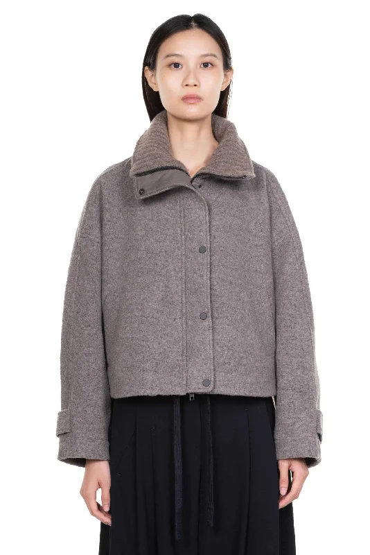 Wool and Yak Knit Jacket Elephant Zip Front Button Front Snap Front