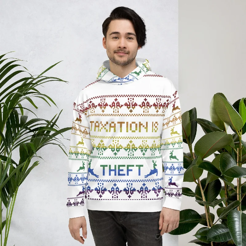 Taxation is theft LGBTQ Ugly Christmas Sweater Hoodie Unisex Hoodie Satin Blend Silk Blend Wool Blend Taxation is theft LGBTQ Ugly Christmas Sweater Hoodie Unisex Hoodie Satin Blend Silk Blend Wool Blend