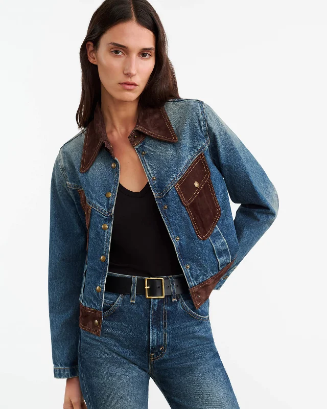 BROOKLYN DENIM JACKET Striped Jacket Polka Dot Jacket Floral Jacket