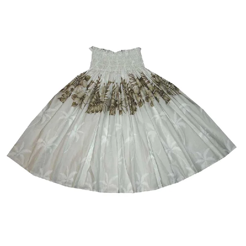 Vintage Hibiscus Cotton White Hula Skirt Made in Hawaii denim skirt fashionable