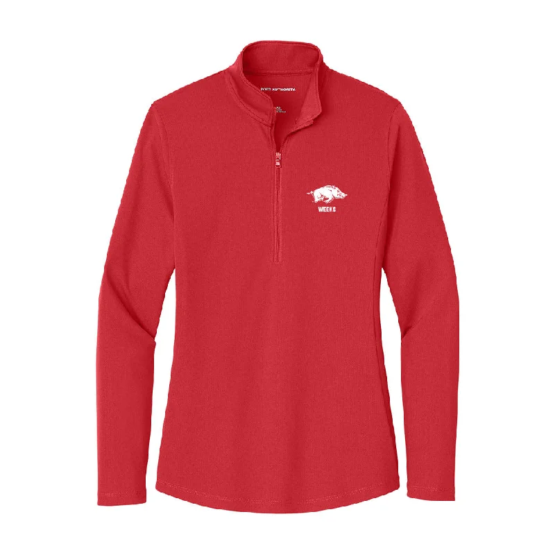Arkansas - NCAA Women's Gymnastics : Julianna Weeks - Women's Lightweight Quarter Zip Jacket Striped Jacket Polka Dot Jacket Floral Jacket Arkansas - NCAA Women's Gymnastics : Julianna Weeks - Women's Lightweight Quarter Zip Jacket Striped Jacket Polka Dot Jacket Floral Jacket