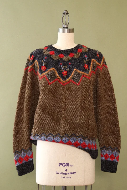 Eagle's Eye Textured Sweater M Seamless Knitted Crochet