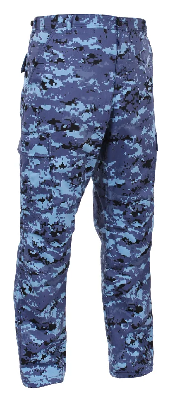 Battle Dress Pants- Sky Blue Digital Slim-Fit Leggings