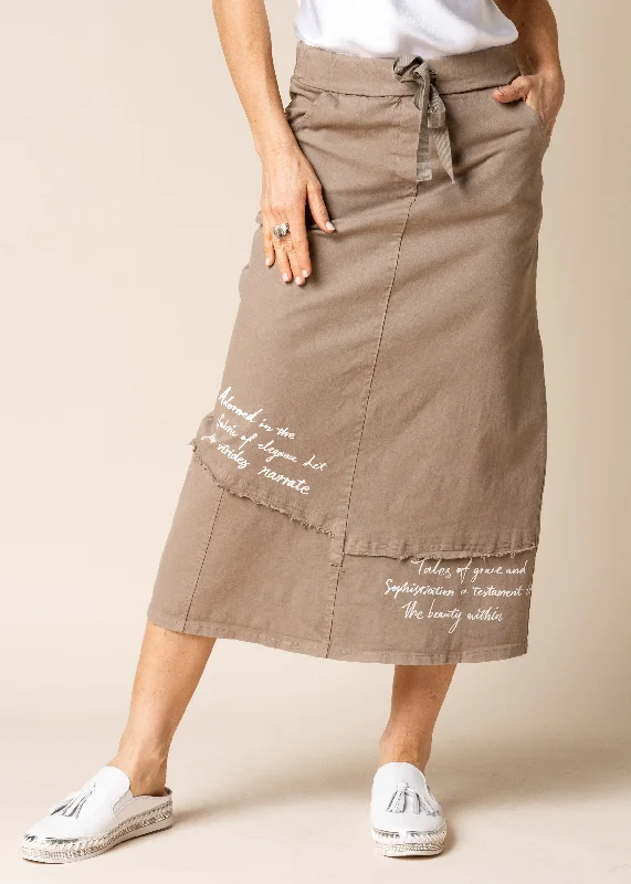 Sana Skirt in Mocha silk skirt smooth