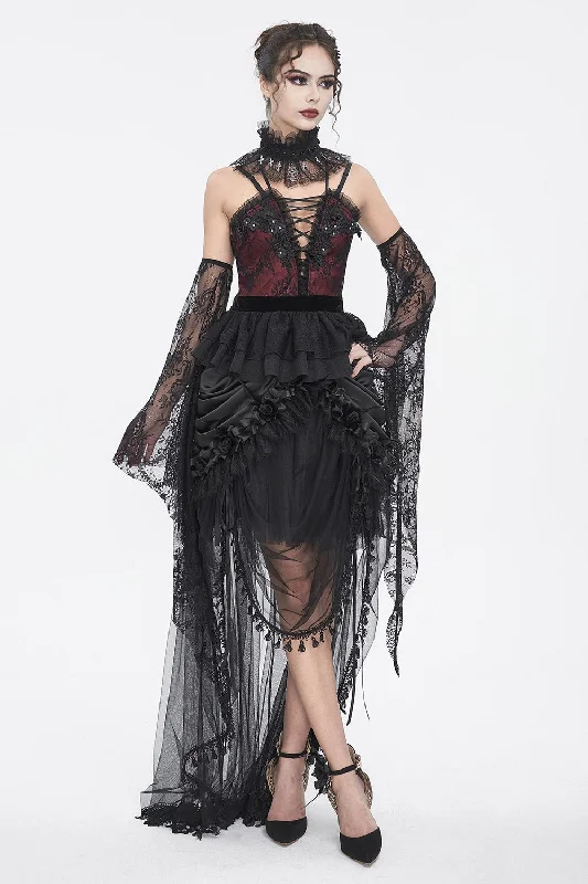 Antoinette Gothic Bustle Skirt with Train patchwork skirt art