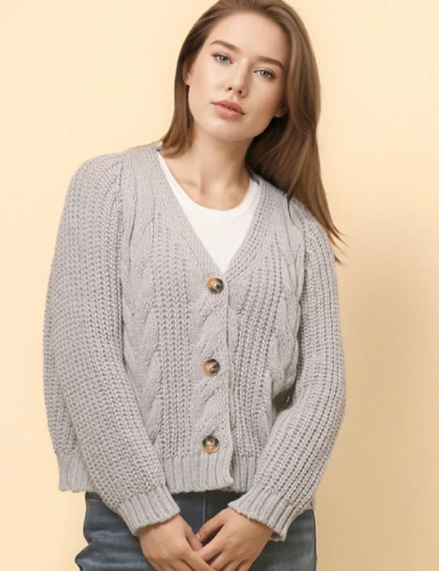 Ladies Solid Color Cable Knit Sweater SKT4810 Modern Contemporary Chic