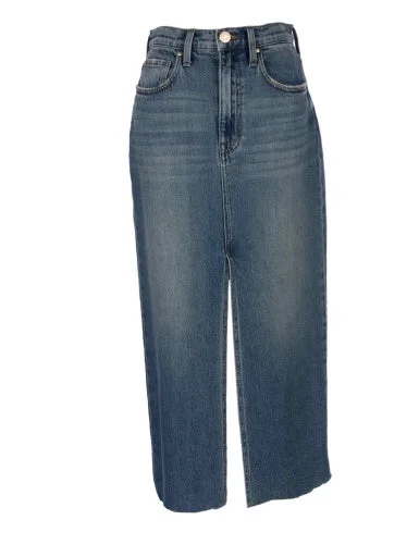 JEN SKIRT A-LINE -5 PKTS-FRT SLIT cotton skirt soft