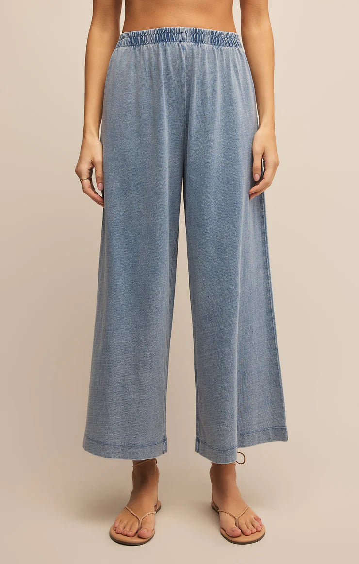 Z Supply Scout Jersey Denim Pant Stylish Paperbag Waist Pants