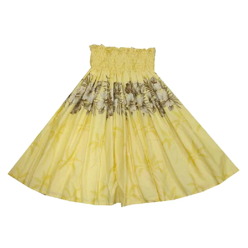 Vintage Hibiscus Yellow Hula Skirt Made in Hawaii corduroy skirt comfortable