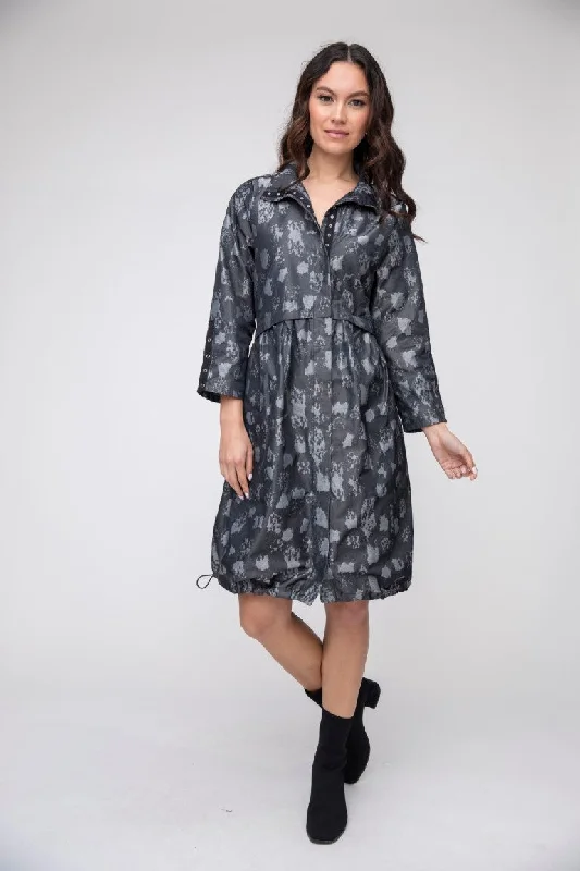 Snap Front Jacket Dress Toggled Jacket Drawstring Jacket Belted Jacket