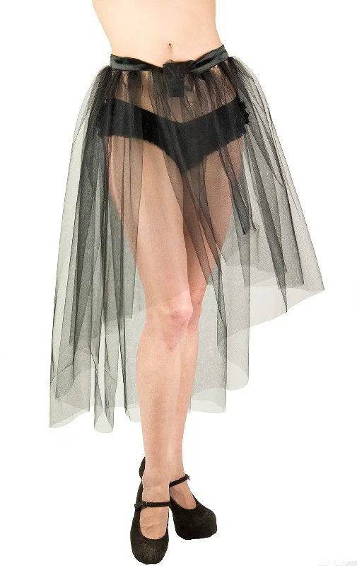 Madonna See through Black Bustle Skirt wool skirt sturdy
