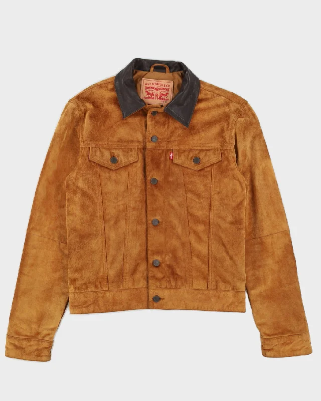Levi's Suede Brown Button Up Jacket - M Hoodie Zip-Up Jacket Button-Up Jacket