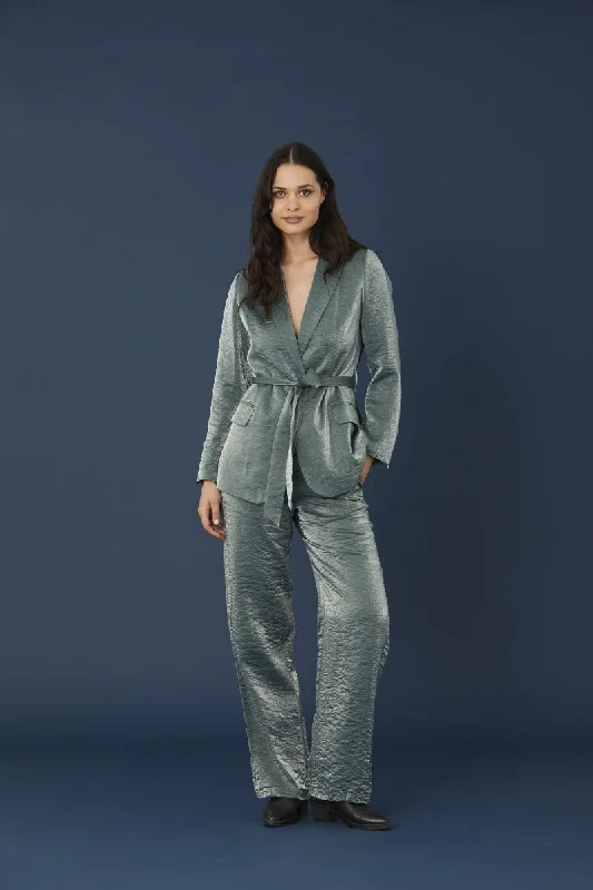 Cassandra Pants - Hunter Green Trendy Palazzo Pants