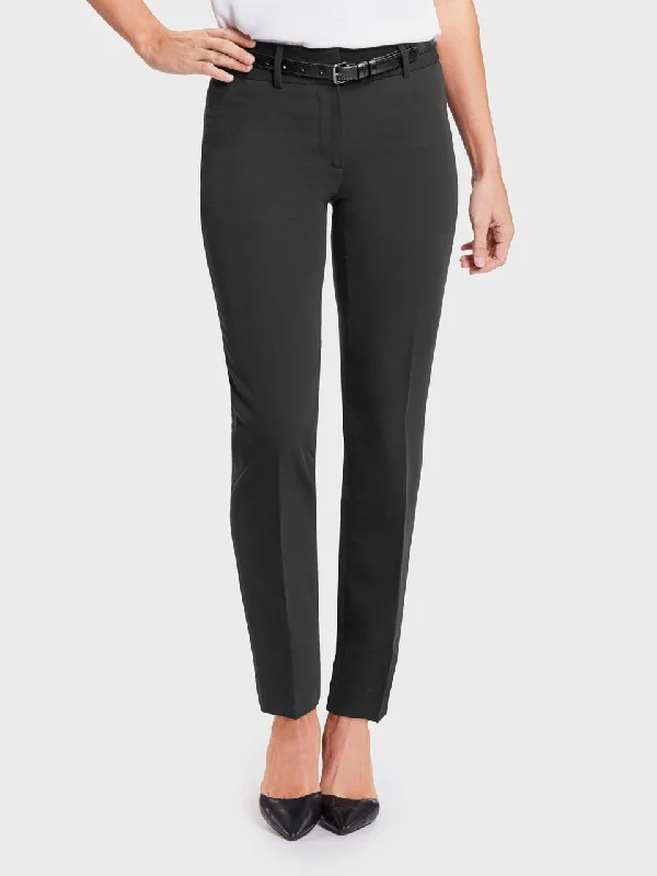 Ladies' Jordan Straight Leg Pant - Black Comfy Zip-Up Pants