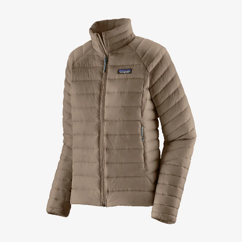 Patagonia Women's Down Sweater - Seabird Grey Boat Neck Shawl Collar Notched Collar