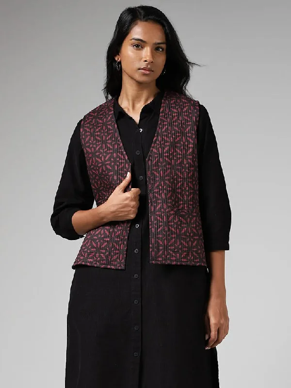 Utsa Charcoal Grey Printed Cotton Quilted Reversible Jacket Satin Jacket Silk Jacket Chiffon Jacket Utsa Charcoal Grey Printed Cotton Quilted Reversible Jacket Satin Jacket Silk Jacket Chiffon Jacket
