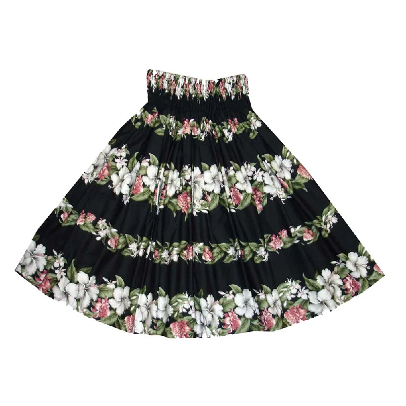 Hula Skirt Aloha Floral Paradise Print patchwork skirt art