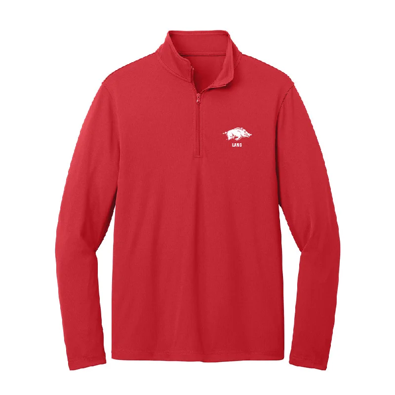 Arkansas - NCAA Women's Gymnastics : Jaleigh Lang - Lightweight Quarter Zip Jacket Welt Pockets Slit Pockets Flap Pockets Arkansas - NCAA Women's Gymnastics : Jaleigh Lang - Lightweight Quarter Zip Jacket Welt Pockets Slit Pockets Flap Pockets
