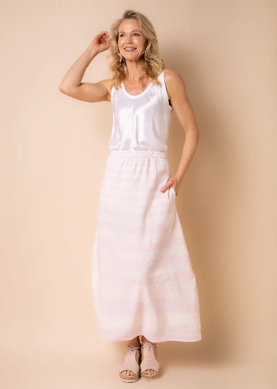 Sinclair Linen Blend Skirt in Blush floral skirt print