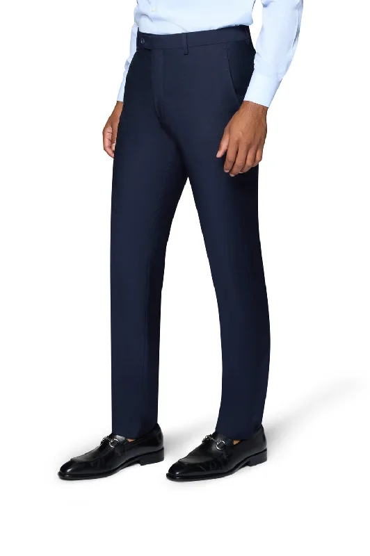 Bergamo Elegant Modern Fit Pants - Navy Formal Slim Pants