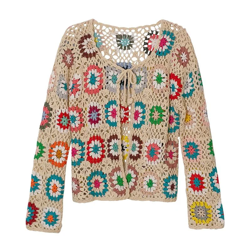 CQM Design Women's Elegant Retro Fashion Crochet Woven Sweater Jacket Knit Fabric Woven Fabric Fleece Fabric CQM Design Women's Elegant Retro Fashion Crochet Woven Sweater Jacket Knit Fabric Woven Fabric Fleece Fabric