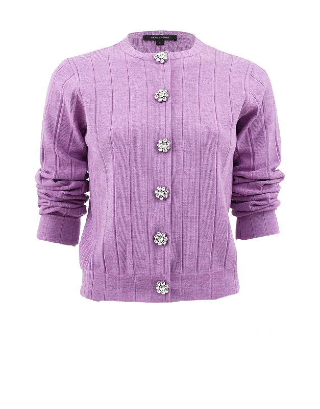 Quarter Sleeve Jewel Button Sweater Machine Wash Dry Clean Hand Wash