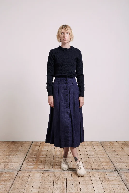 Sailor Sweater Woman - Navy Ribbed Striped Patterned