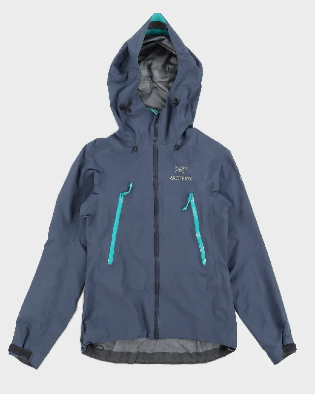 Arc'teryx Women's Bluey Grey Rain Jacket - XS Ribbed Jacket Pleated Jacket Ruffled Jacket Arc'teryx Women's Bluey Grey Rain Jacket - XS Ribbed Jacket Pleated Jacket Ruffled Jacket