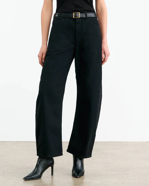 Nili Lotan - Tribeca Pant in Jet Black Relaxed Fit Trousers