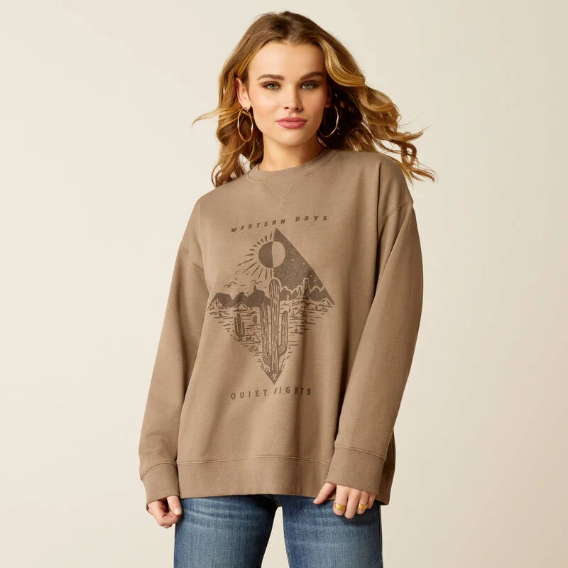 Women's Western Days Oversized Sweater Cable Knit Ribbed Knit Lace Knit