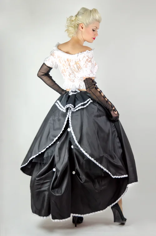 Cinderella - Black Long Victorian Gothic Skirt denim skirt classic