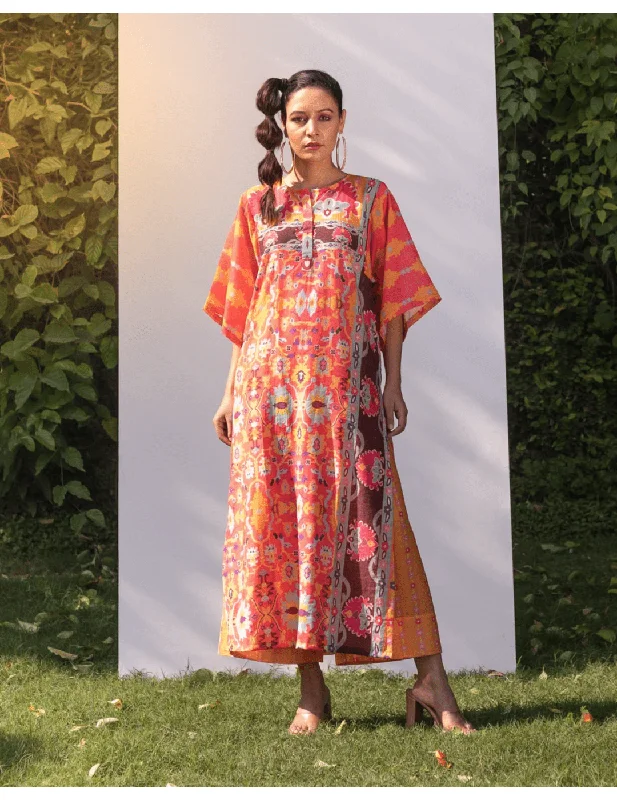 ORANGE KAFTAN PANT SET Relaxed Fit Trousers
