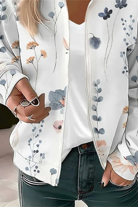 WOMEN PATTERNED LONG SLEEVE ZIP UP JACKET Toggled Jacket Drawstring Jacket Belted Jacket WOMEN PATTERNED LONG SLEEVE ZIP UP JACKET Toggled Jacket Drawstring Jacket Belted Jacket