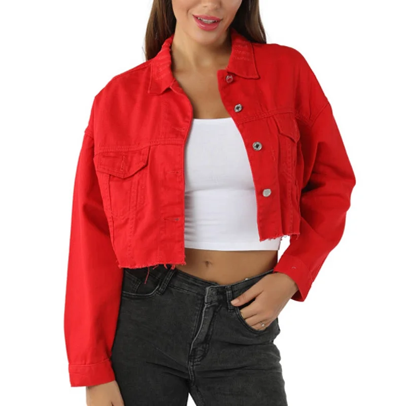 CASUAL LOOSE CROPPED JACKET_CWJJ0128 Trench Coat Raincoat Waterproof Jacket