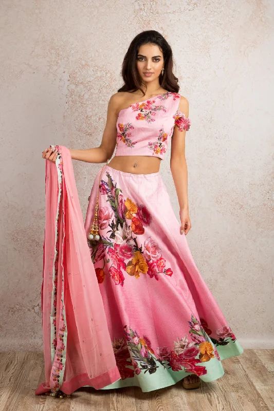 Printed choli & skirt R8_1510W summer skirt style