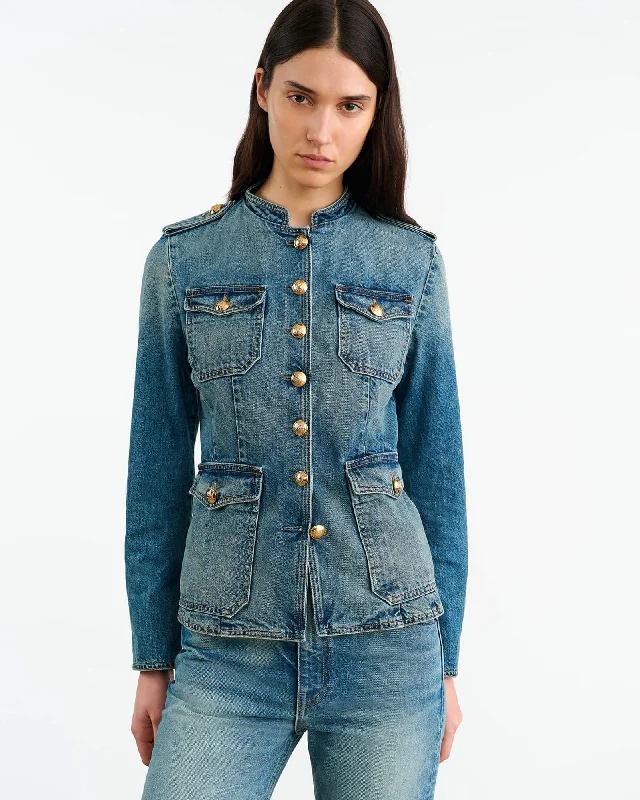 GERALDINE DENIM JACKET Rayon Jacket Velvet Jacket Corduroy Jacket