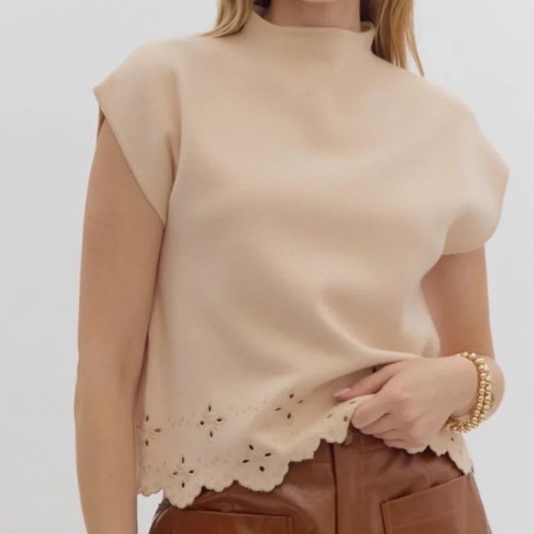 Maggie Sleeveless Sweater Top Open Front Closed Front Wrap Front