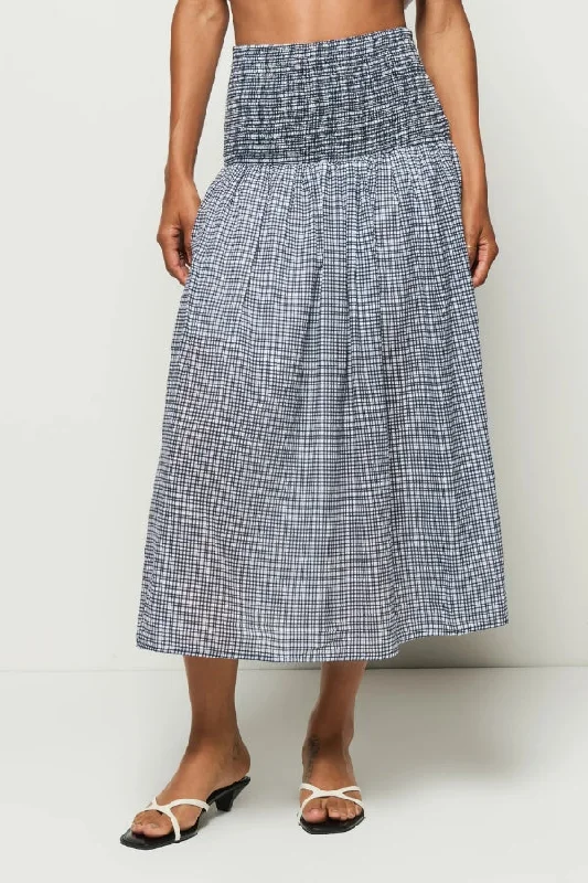 NATION Summer Smocked Skirt velvet skirt luxurious