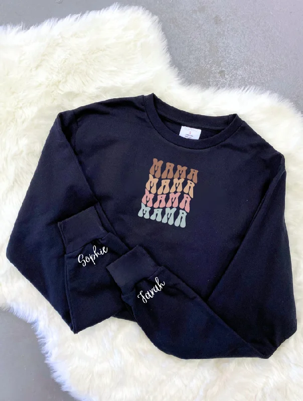 RETRO MAMA SWEATER - BLACK Wool Fabric Cashmere Fabric Tweed Fabric