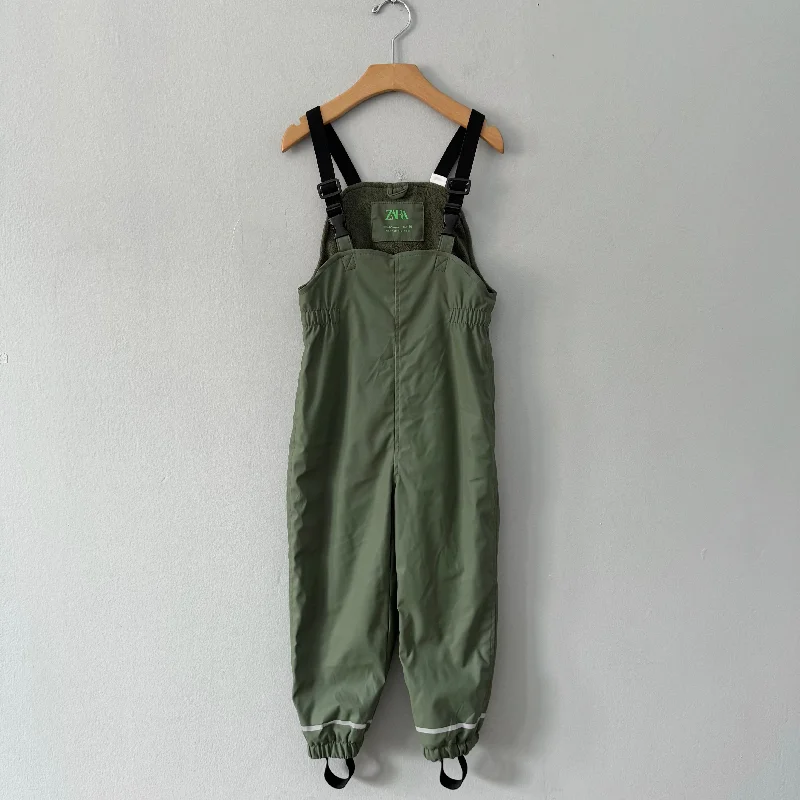 Zara / Khaki lined splash pants / 4-5Y Classic Flared Pants