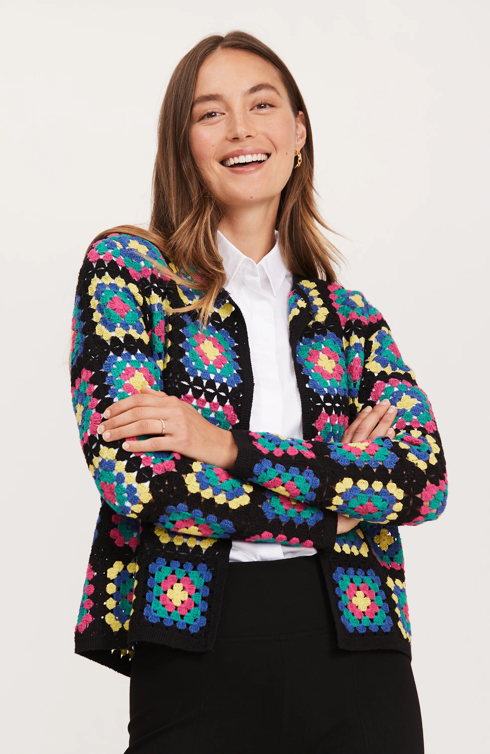 Tyler Boe Block Crochet Jacket Multi Chenille Jacket Brocade Jacket Lace Jacket