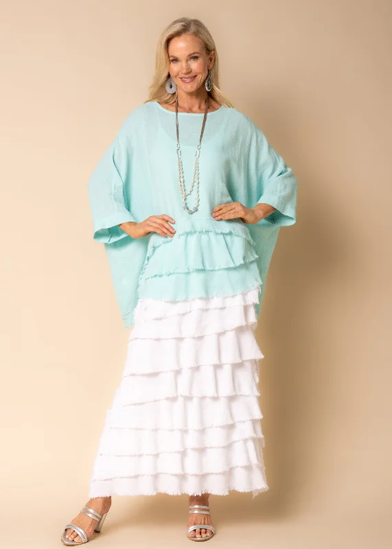 Julie Linen Skirt in White silk skirt luxurious