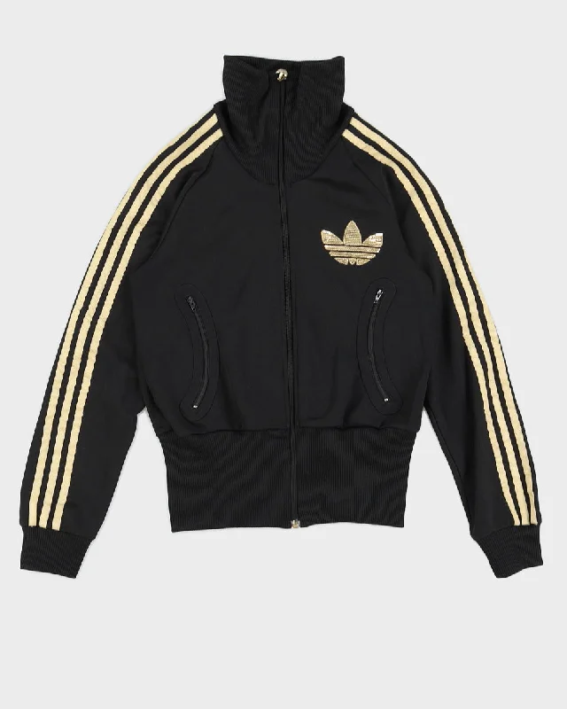 Y2K 00s Adidas Women's Fitted Sequin Track Jacket - S Cotton Fabric Linen Fabric Terry Fabric Y2K 00s Adidas Women's Fitted Sequin Track Jacket - S Cotton Fabric Linen Fabric Terry Fabric