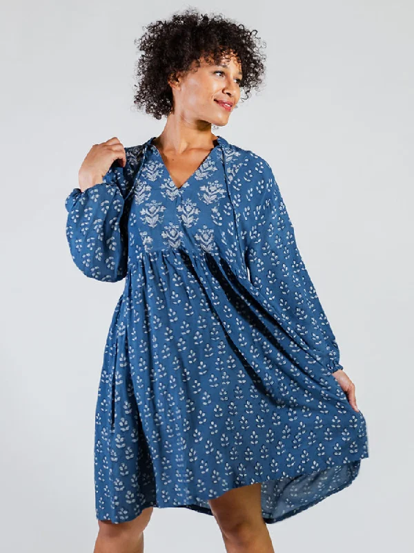 Sohla Mini Dress - Indigo Mix Cozy Sweater Mini Dress
